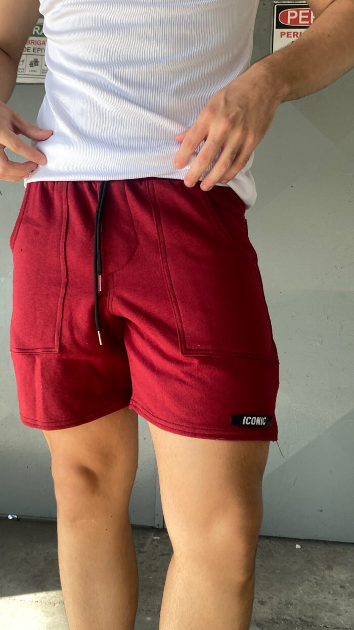 Short Moletom Vinho